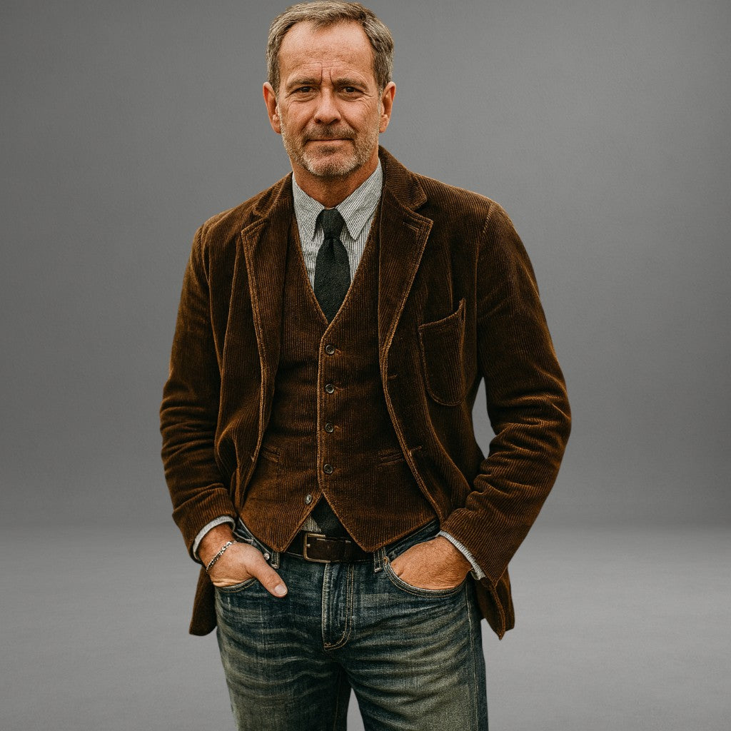 Alexandre Zestaw Vintage (Kurtka i Kamizelka)